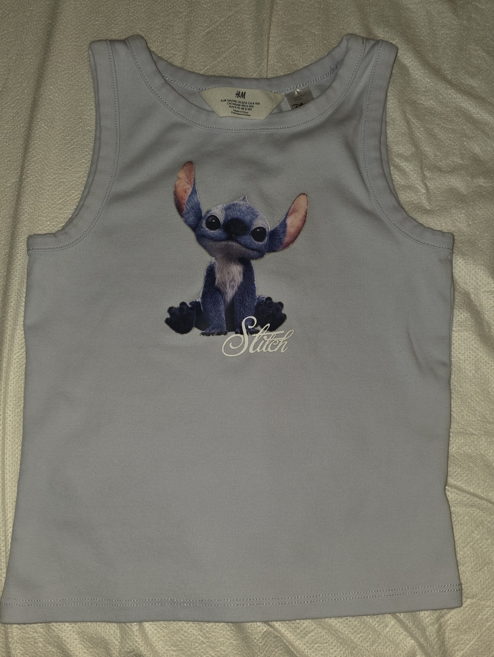 H&M Light Blue Kids Stitch Graphic Tank Top